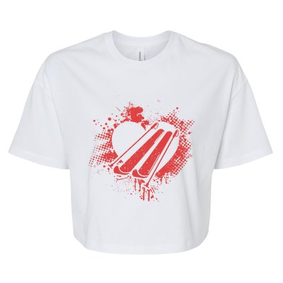 I Love Skiing Funny Ski Skier Valentine's Day Gift Bella+Canvas Jersey Crop Tee