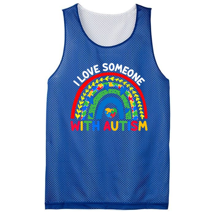 I Love Someone With Autism Awareness Gift Mesh Reversible Basketball Jersey Tank