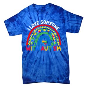 I Love Someone With Autism Awareness Gift Tie-Dye T-Shirt