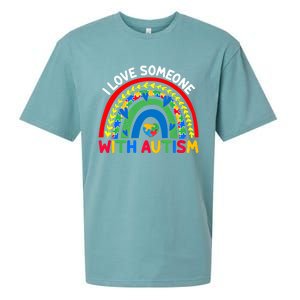 I Love Someone With Autism Awareness Gift Sueded Cloud Jersey T-Shirt