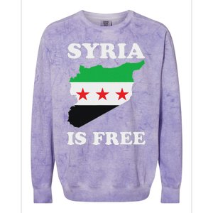 I Love Syria Is Free Syrian Map New Syrian Flag Colorblast Crewneck Sweatshirt