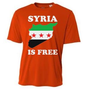 I Love Syria Is Free Syrian Map New Syrian Flag Cooling Performance Crew T-Shirt