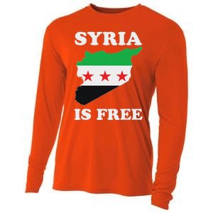 I Love Syria Is Free Syrian Map New Syrian Flag Cooling Performance Long Sleeve Crew