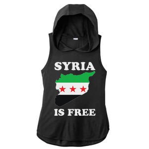 I Love Syria Is Free Syrian Map New Syrian Flag Ladies PosiCharge Tri-Blend Wicking Draft Hoodie Tank