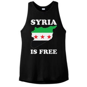 I Love Syria Is Free Syrian Map New Syrian Flag Ladies PosiCharge Tri-Blend Wicking Tank