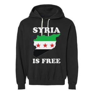 I Love Syria Is Free Syrian Map New Syrian Flag Garment-Dyed Fleece Hoodie