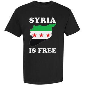 I Love Syria Is Free Syrian Map New Syrian Flag Garment-Dyed Heavyweight T-Shirt