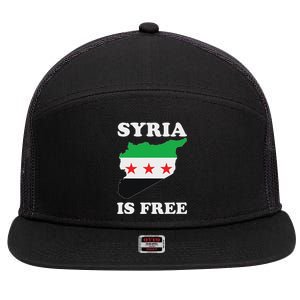 I Love Syria Is Free Syrian Map New Syrian Flag 7 Panel Mesh Trucker Snapback Hat