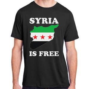 I Love Syria Is Free Syrian Map New Syrian Flag Adult ChromaSoft Performance T-Shirt