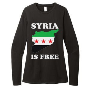 I Love Syria Is Free Syrian Map New Syrian Flag Womens CVC Long Sleeve Shirt