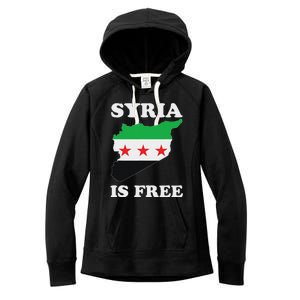 I Love Syria Is Free Syrian Map New Syrian Flag Women's Fleece Hoodie