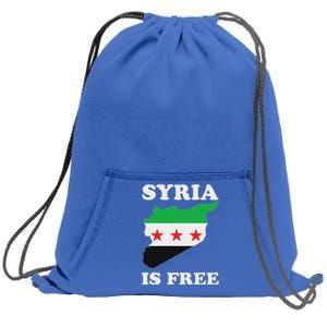 I Love Syria Is Free Syrian Map New Syrian Flag Sweatshirt Cinch Pack Bag