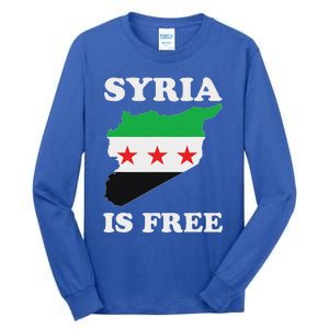 I Love Syria Is Free Syrian Map New Syrian Flag Tall Long Sleeve T-Shirt