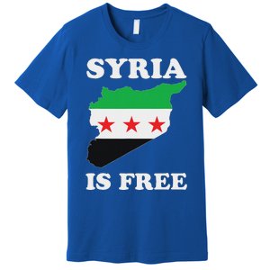 I Love Syria Is Free Syrian Map New Syrian Flag Premium T-Shirt