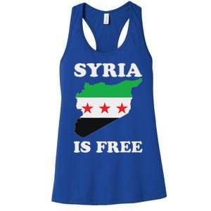 I Love Syria Is Free Syrian Map New Syrian Flag Women's Racerback Tank