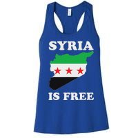 I Love Syria Is Free Syrian Map New Syrian Flag Women's Racerback Tank