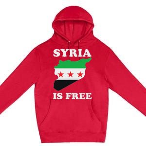 I Love Syria Is Free Syrian Map New Syrian Flag Premium Pullover Hoodie