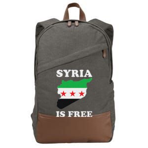 I Love Syria Is Free Syrian Map New Syrian Flag Cotton Canvas Backpack