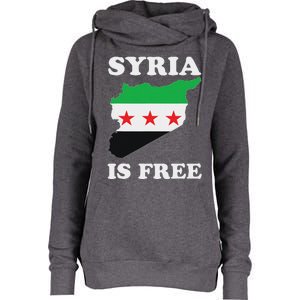 I Love Syria Is Free Syrian Map New Syrian Flag Womens Funnel Neck Pullover Hood