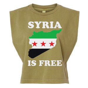 I Love Syria Is Free Syrian Map New Syrian Flag Garment-Dyed Women's Muscle Tee