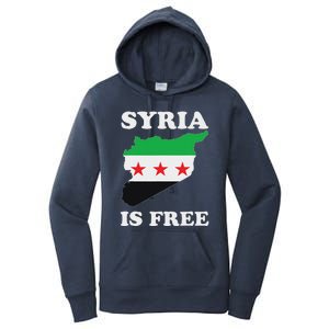 I Love Syria Is Free Syrian Map New Syrian Flag Women's Pullover Hoodie