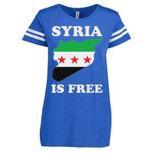 I Love Syria Is Free Syrian Map New Syrian Flag Enza Ladies Jersey Football T-Shirt