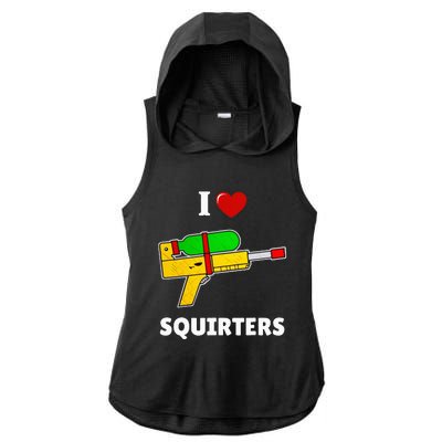 I Love Squirters Heart Design I Love Squirters Ladies PosiCharge Tri-Blend Wicking Draft Hoodie Tank