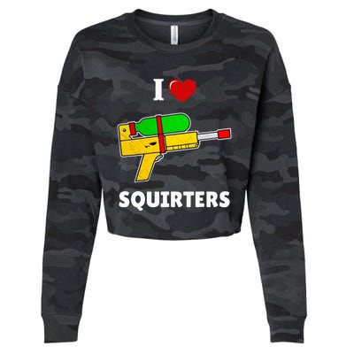 I Love Squirters Heart Design I Love Squirters Cropped Pullover Crew