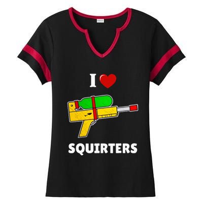 I Love Squirters Heart Design I Love Squirters Ladies Halftime Notch Neck Tee