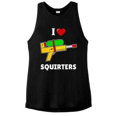 I Love Squirters Heart Design I Love Squirters Ladies PosiCharge Tri-Blend Wicking Tank