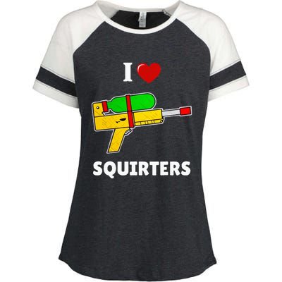 I Love Squirters Heart Design I Love Squirters Enza Ladies Jersey Colorblock Tee