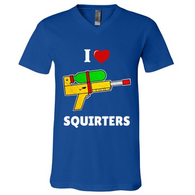 I Love Squirters Heart Design I Love Squirters V-Neck T-Shirt