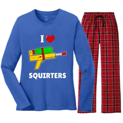 I Love Squirters Heart Design I Love Squirters Women's Long Sleeve Flannel Pajama Set 