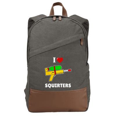 I Love Squirters Heart Design I Love Squirters Cotton Canvas Backpack
