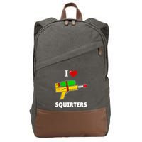 I Love Squirters Heart Design I Love Squirters Cotton Canvas Backpack