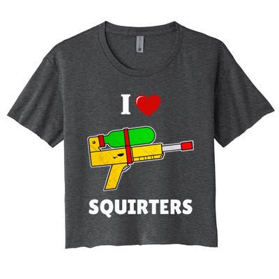 I Love Squirters Heart Design I Love Squirters Women's Crop Top Tee