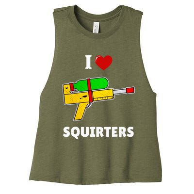 I Love Squirters Heart Design I Love Squirters Women's Racerback Cropped Tank