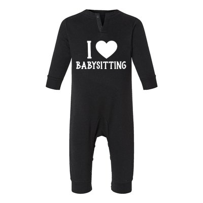 I Love Sitting Sitter Great Gift Infant Fleece One Piece