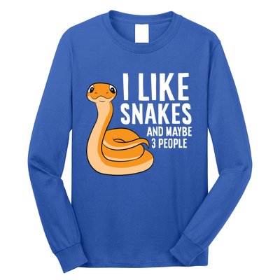 I Like Snakes And Maybe 3 People Snake Reptile Lover Gift Long Sleeve Shirt