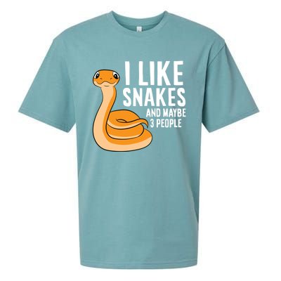 I Like Snakes And Maybe 3 People Snake Reptile Lover Gift Sueded Cloud Jersey T-Shirt