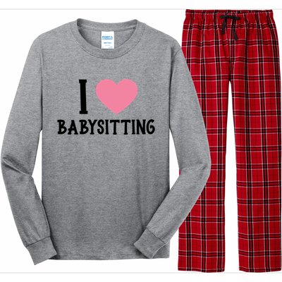 I Love Sitting Sitter Gift Long Sleeve Pajama Set