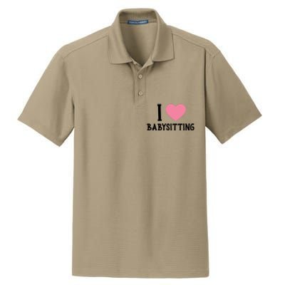 I Love Sitting Sitter Gift Dry Zone Grid Polo