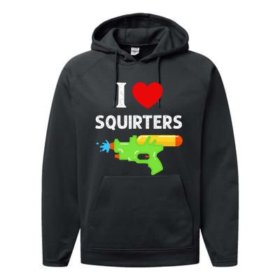 I Love Squirters Performance Fleece Hoodie