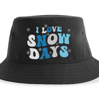 I Love Snow Days Snow Day Supporter Snow Lover Sustainable Bucket Hat