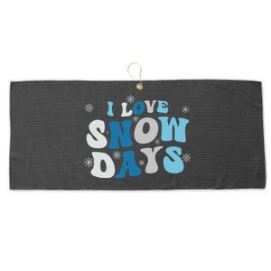 I Love Snow Days Snow Day Supporter Snow Lover Large Microfiber Waffle Golf Towel