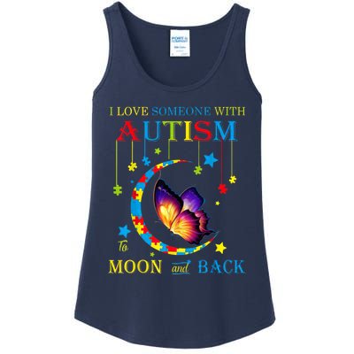 I Love Someone With Autism To The Moons And Back Ladies Essential Tank