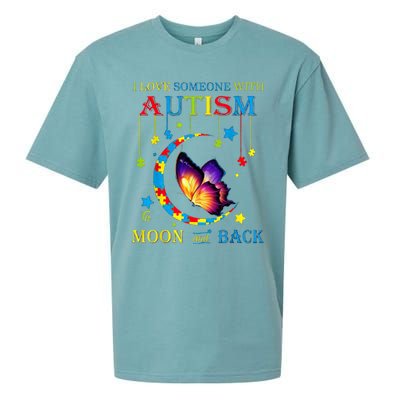 I Love Someone With Autism To The Moons And Back Sueded Cloud Jersey T-Shirt