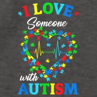 I Love Someone With Autism Awareness Men Women K.ids TS.hirt Vector Backpack