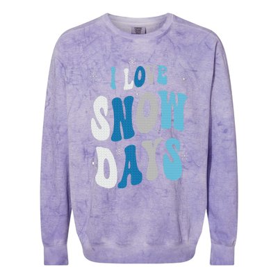 I Love Snow Days Snow Day Supporter Snow Lover Colorblast Crewneck Sweatshirt