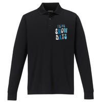 I Love Snow Days Snow Day Supporter Snow Lover Performance Long Sleeve Polo